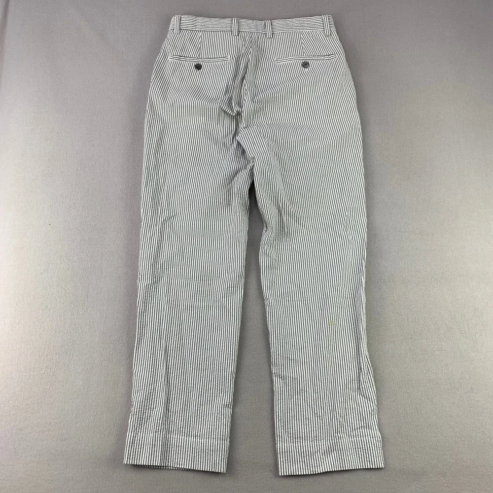 Brooks Brothers Seersucker Trousers Mens 30x30 Blue White Striped Cotton Preppy